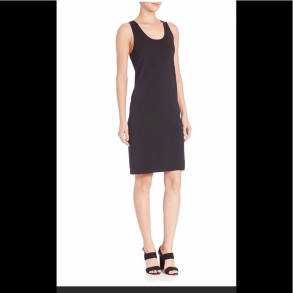HELMUT LANG NEOPRENE RACERBACK SHEATH DRESS, BLACK